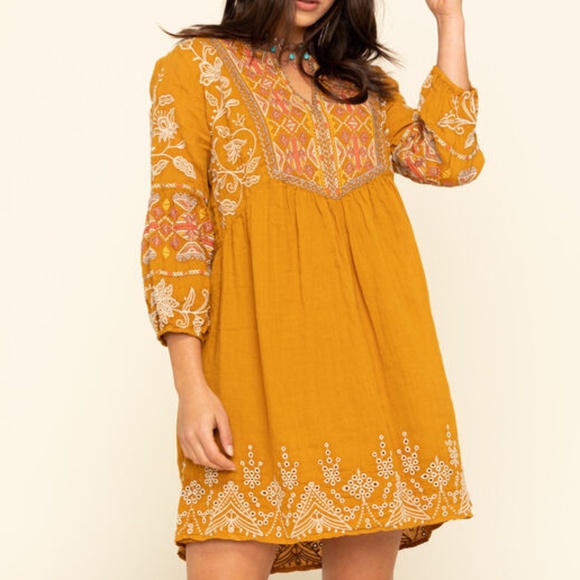 Johnny Was Dresses & Skirts - Johnny Was Chai ParisDress with Slip Mustard Large
